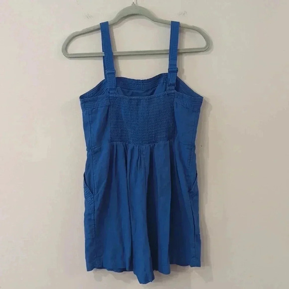 Old Navy Blue Romper Linen Blend size Medium - Picture 3 of 6